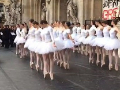 Французские балерины станцевали против пенсионной реформы