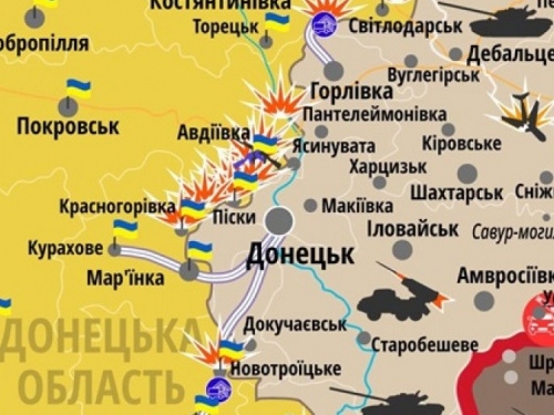 В результате огневой атаки боевиков двое украинских военных погибли, шестеро ранены, - штаб АТО