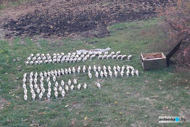 На обочине дороги в районе блокпоста на Донетчине обнаружен крупный тайник с боеприпасами (ФОТО)