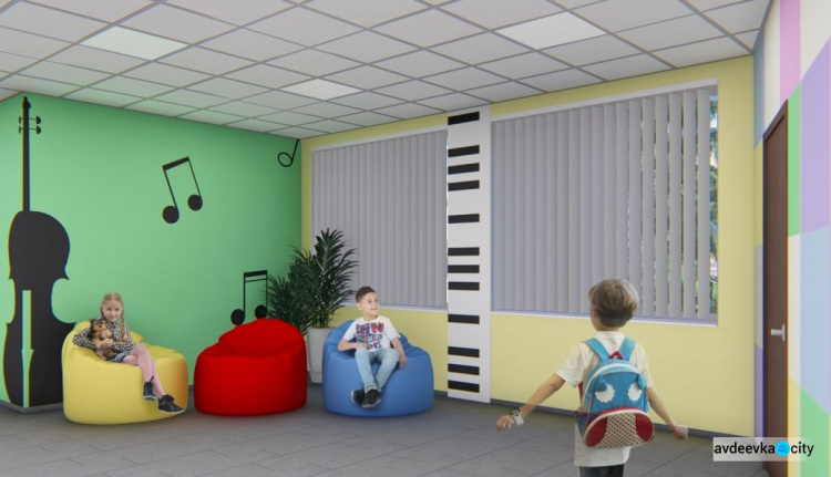 В новом помещении авдеевской музыкальной школы художники приступили к росписи стен (ФОТОФАКТ)
