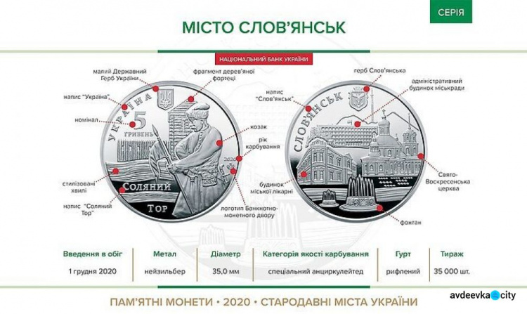 В Украине вводят памятную монету в честь Славянска