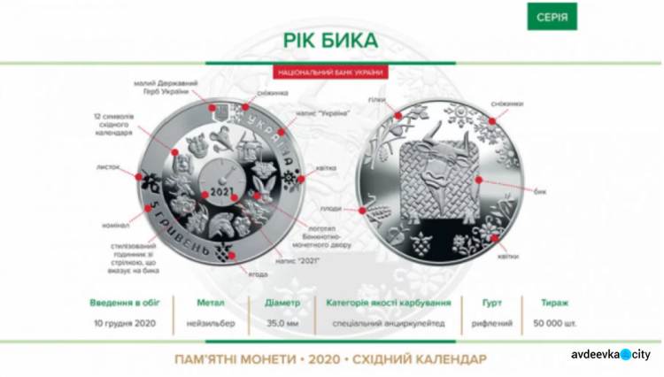 В Украине выпустили монету, посвященную году Быка