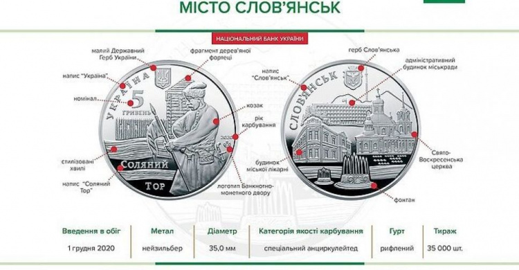 В Украине вводят памятную монету в честь Славянска