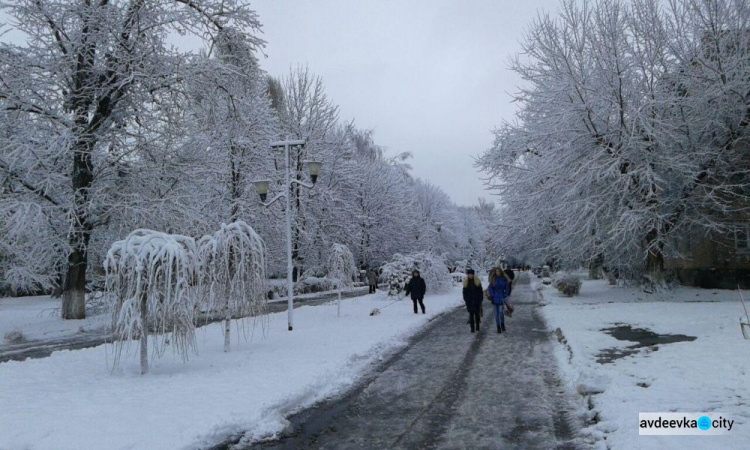 В Авдеевку пришла сказочная зима (ФОТОФАКТ)