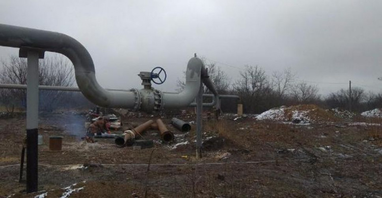 В газопроводе «Очеретино-Авдеевка» зафиксировано  падение давление газа в 5 раз превышающего норму