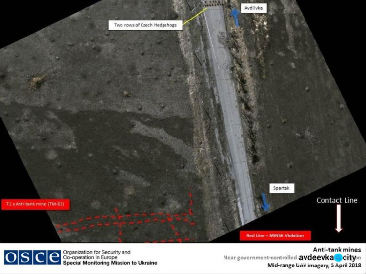 Беспилотник СММ ОБСЕ обнаружил мины на территории Авдеевки (ФОТО)