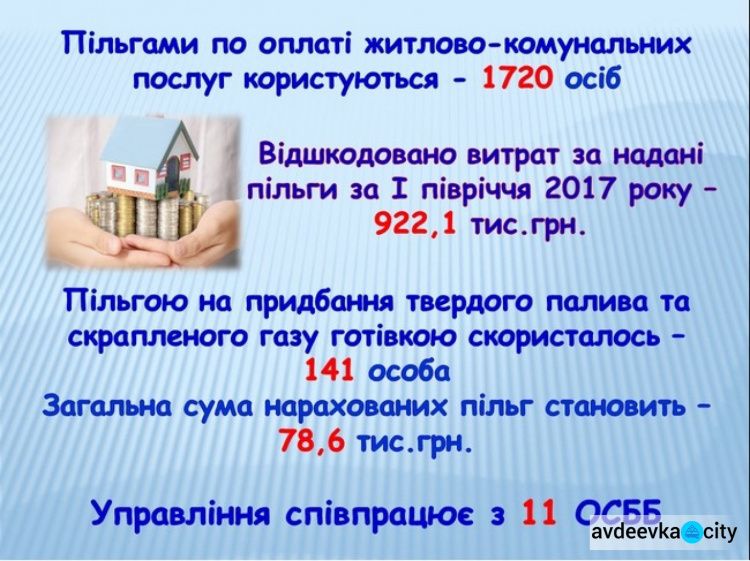 Государство помогает 28% жителей Авдеевки - официально