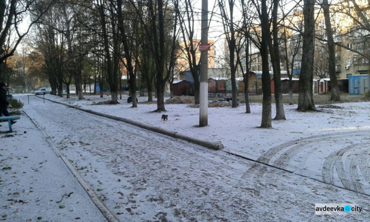 Авдеевка запорошена первым снегом (ФОТОФАКТ)
