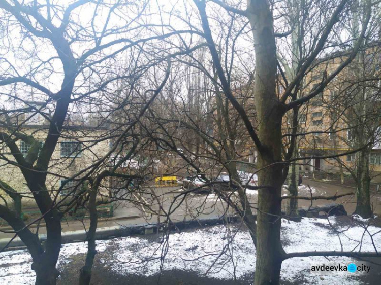Аномальная погода: Авдеевку «накрыла» снежная крупа (ФОТОФАКТ)