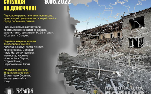 Оперативне зведення поліції Донеччини на 09 серпня