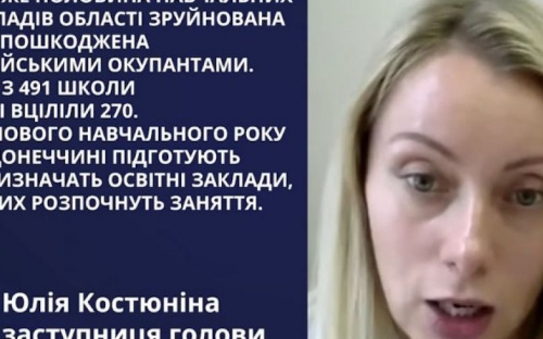 Майже половина навчальних закладів Донеччини зруйнована або пошкоджена російськими окупантами