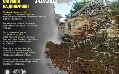 Оперативне зведення поліції Донеччини на 24 липня
