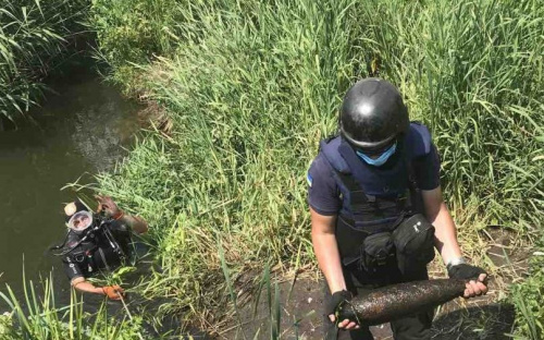 В Ясиноватском районе пиротехники изъяли и уничтожили минометную мину