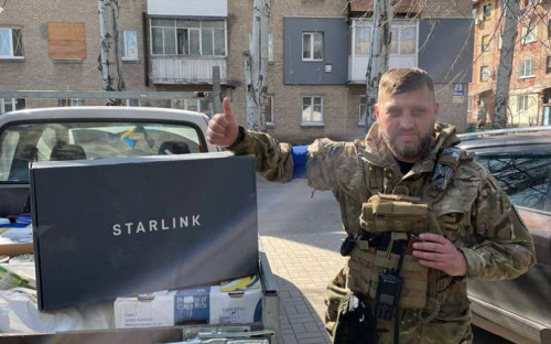 Авдіївська громада отримала з Франківщини термінал спутникової системи Starlink