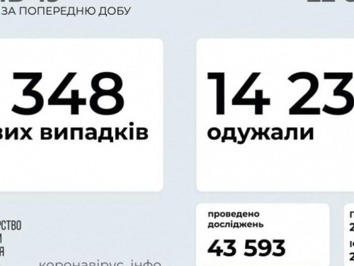 В Україні за останню добу виявили 5348 нових випадків інфікування коронавірусом