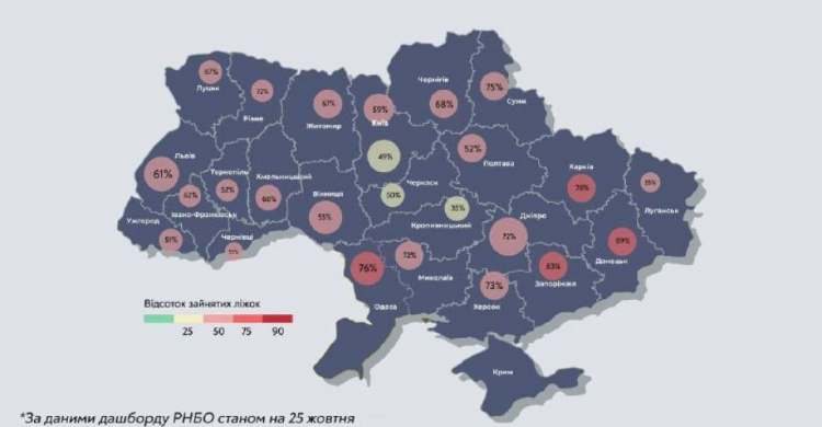 Донецкая область лидирует по заполненности ковидных отделений