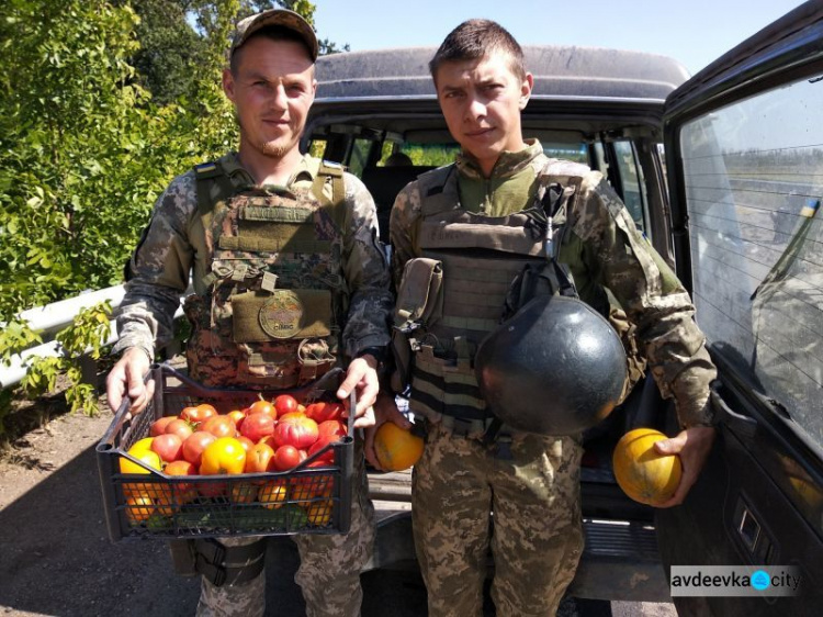 Защитникам Авдеевки доставили маскировку и овощи (ФОТО)